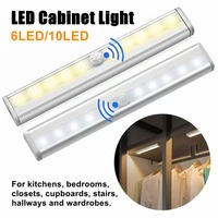 6 /10 Leds PIR Motion Sensor LED Cabinet Light Automatic Sensor Wardrobe Closet Lights Drawer Night Light Lamp for Indoor Lamp