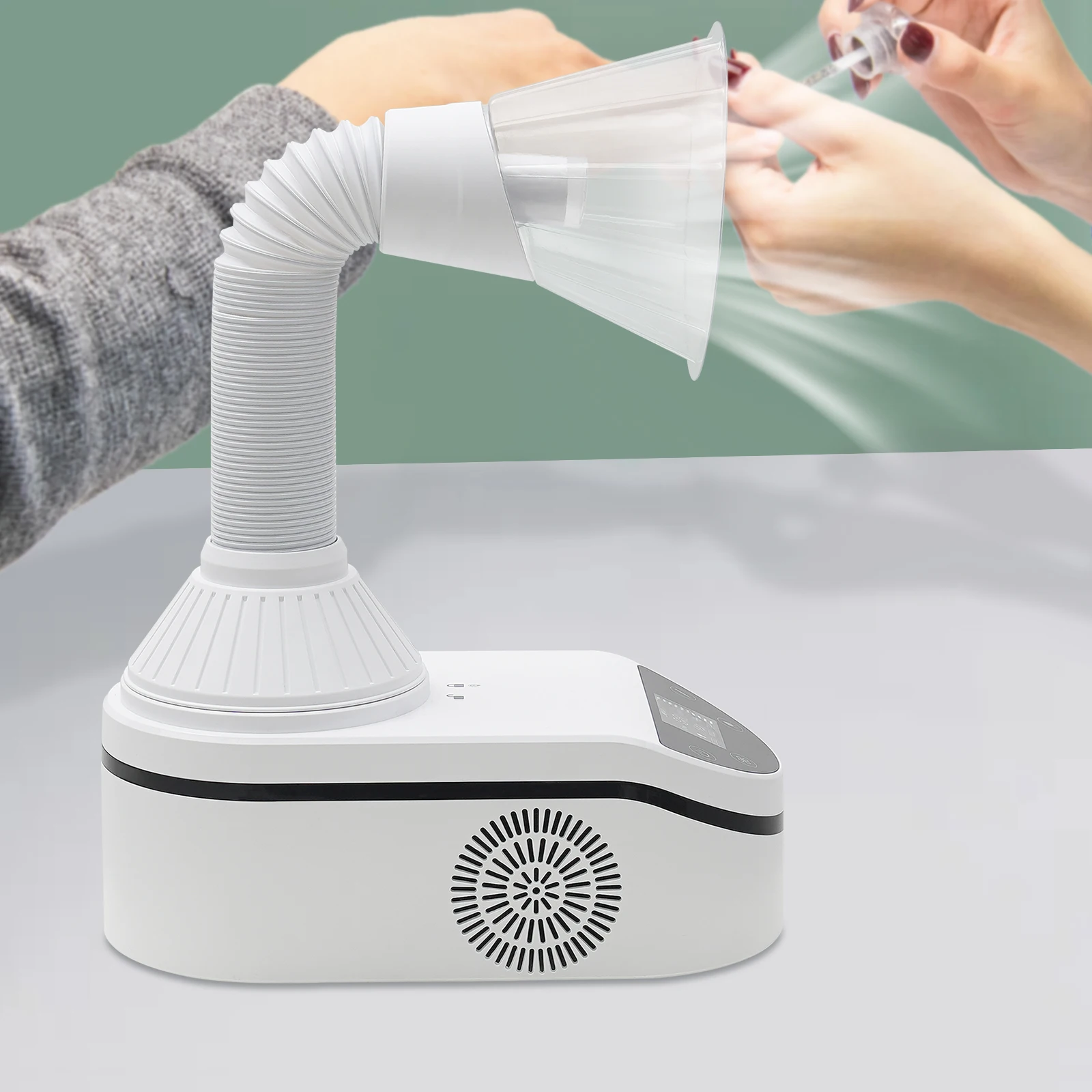 230W Tabletop Nail Dust Cleaning Machine Adjustable Speed Grinding Collecting Tool for Homes, Nail Art Schools, Beauty Salons