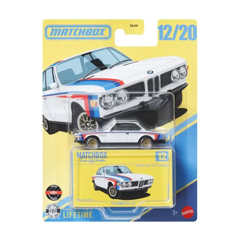 2025E Original Matchbox coche Collcetors serie 1/64 Diecast 1973 Bmw Csl 3,0 vehículo modelo juguetes para niños colección regalo de cumpleaños