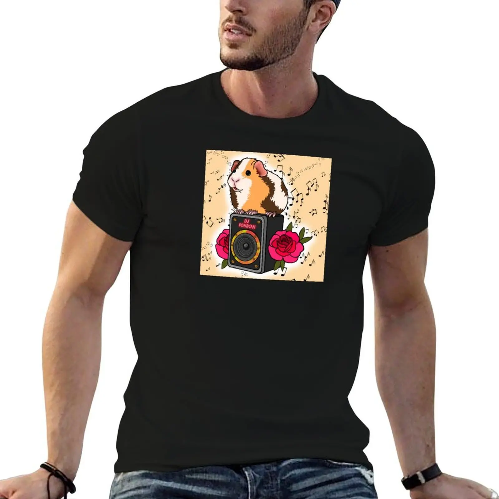 

DJ Guinea pig DJ Bon Bon T-Shirt man tshirt t shirt man casual T-Shirt