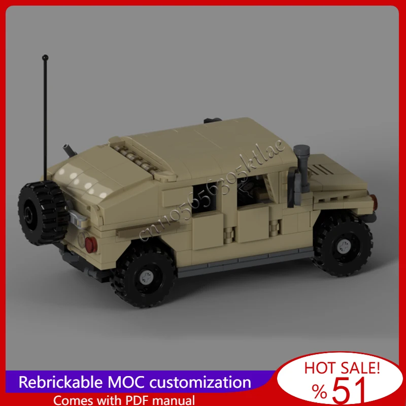 393 부품 MOC 라이트 사륜구동 군용 트럭 모델 모듈러 빌딩 블록 기술 조립 어린이 장난감 인기 선물