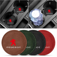 2PCS Suede Car Cup Holder Anti-Slip Insert Coaster Mat Interior Accessories For PEUGEOT 206 207 208 308 2008 3008 4008 5008 406