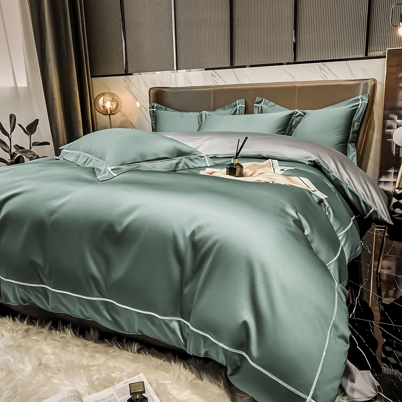 Luxury Egyptian Cotton 1000TC Bedding Set Bed Sheets Set Duvet Cover Comforter Cover Bedlinens Pillowcases Ru Europe Queen Size