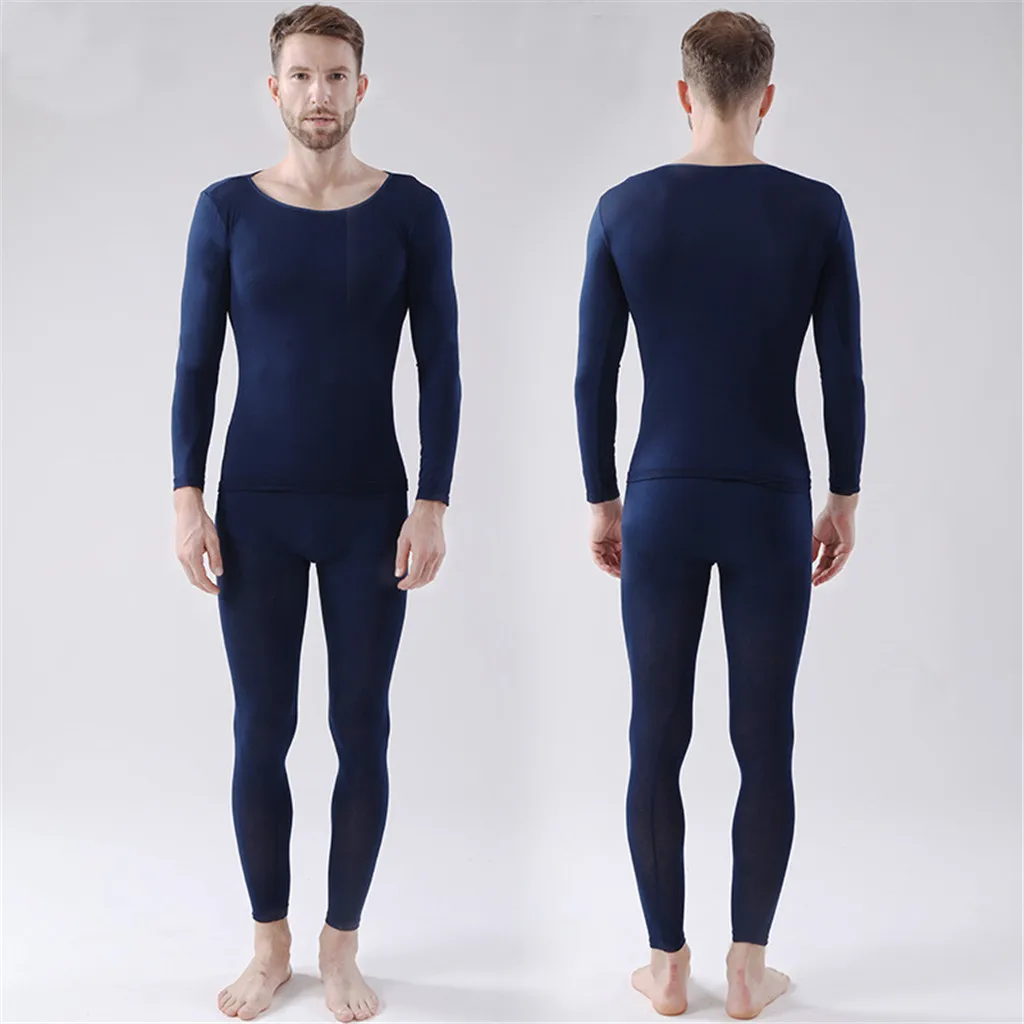 Men Seamless Elastic Thermals Inner Wear Constant Temperature Ultra-thin Underwear Suit for Men Winter Top Pants Couple Models