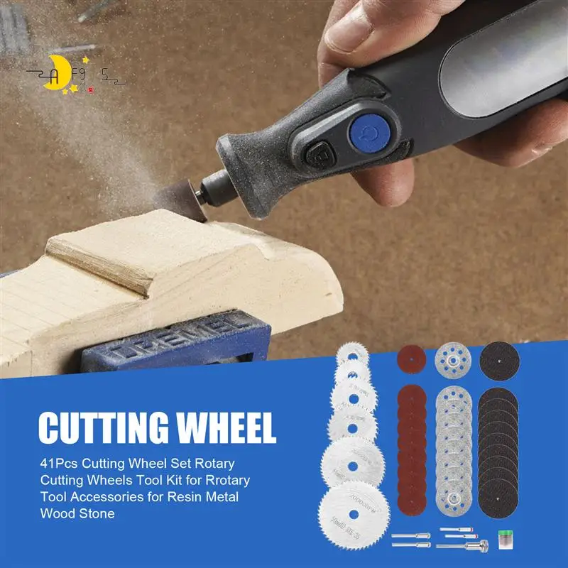 

AF95-41 шт. набор отрезных кругов, роторные отрезные круги, набор инструментов для вращающихся инструментов Dremel, аксессуары для смолы, металла, дерева, камня
