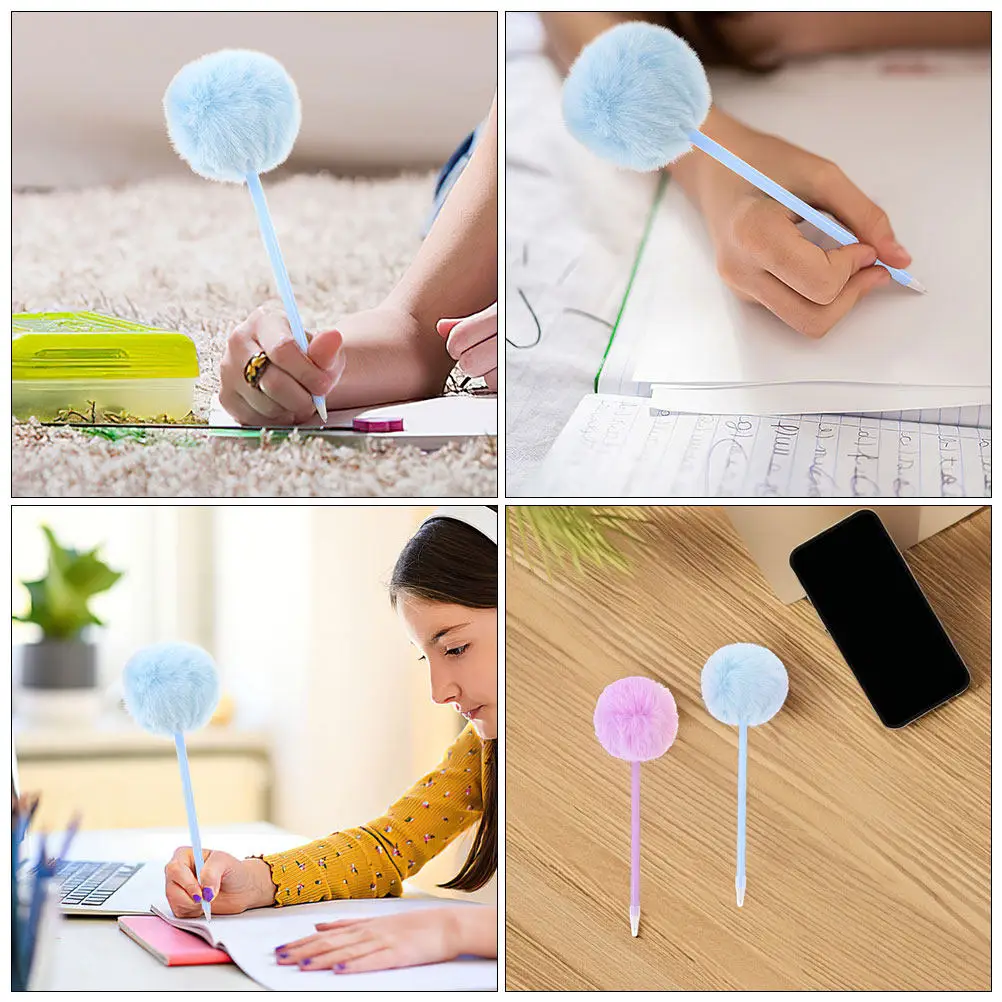 

8Pcs Adorable Pompom Ballpoint Pens Fashionable Writing Pens for Students and Office Cute Design Pen Pen Cute