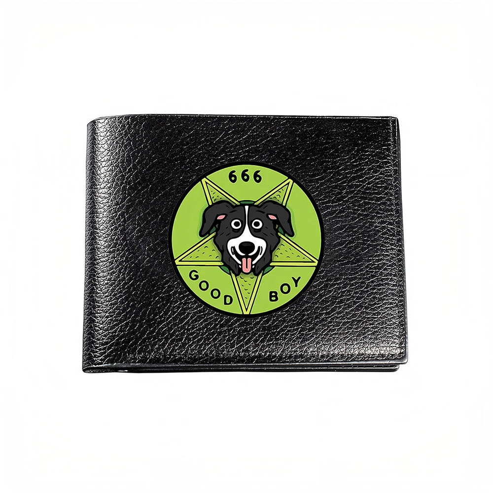 Good Boy Dog With 666 Symbol Print Men's Wallet Card Holder Casual Business Fashion Design