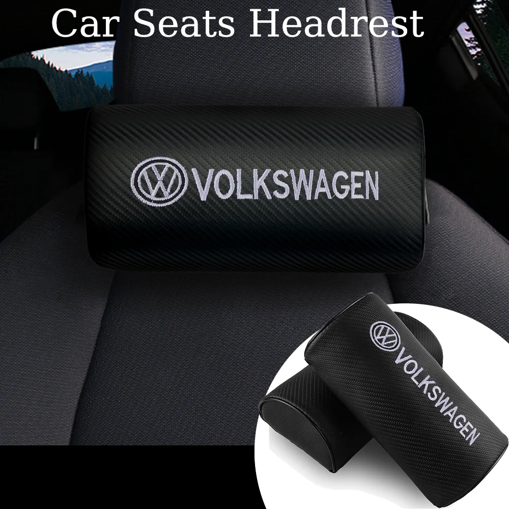 2PCS Car Seats Neck Pillow Breathable Headrest Auto Accessories For Volkswagen VW GTI CADDY Golf Beetle CC EOS MK2 MK4 MK5 MK6