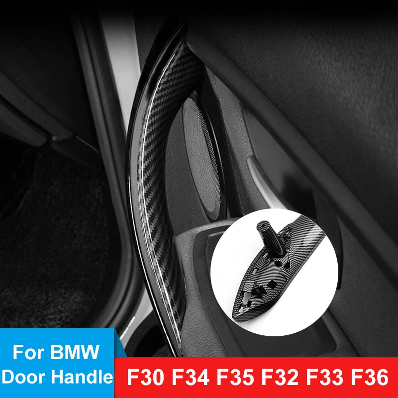 Door Inner Handle For BMW F30 F80 F32 F33 F82 F34 F35 F36 3GT 3 4 Series 2012-2019 Carbon Fiber Interior Handle Cover Front Rear