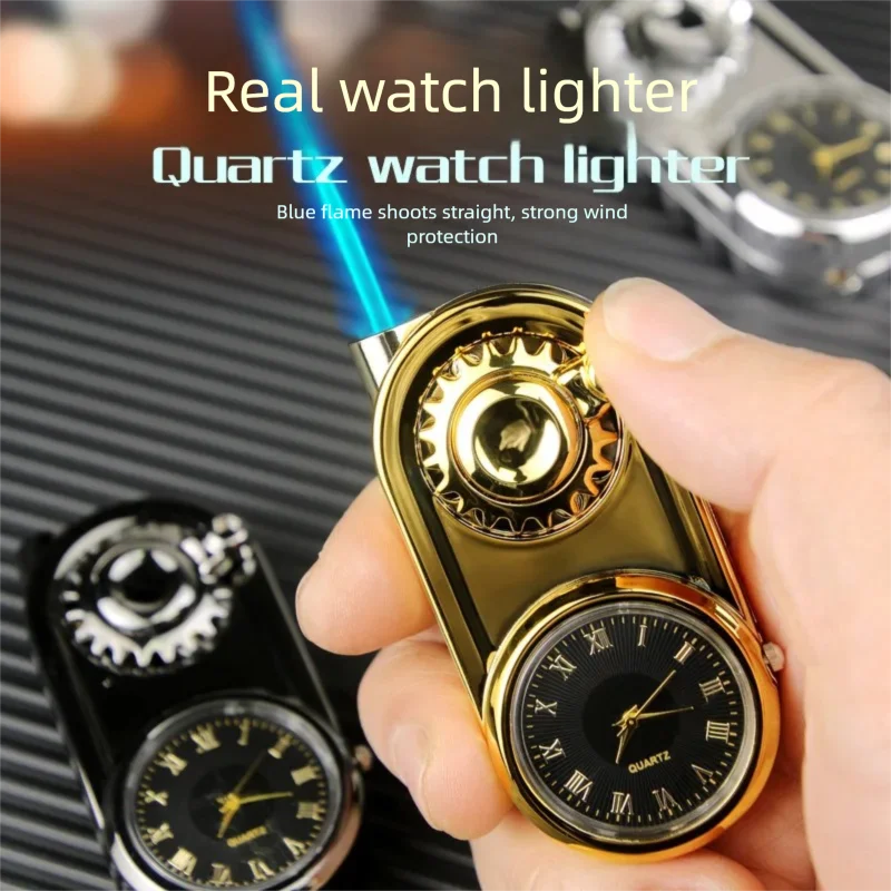 

8866One Handed Rotating Decompression Igniter Windproof Blue Flame Customizable New Genuine Watch Lighter