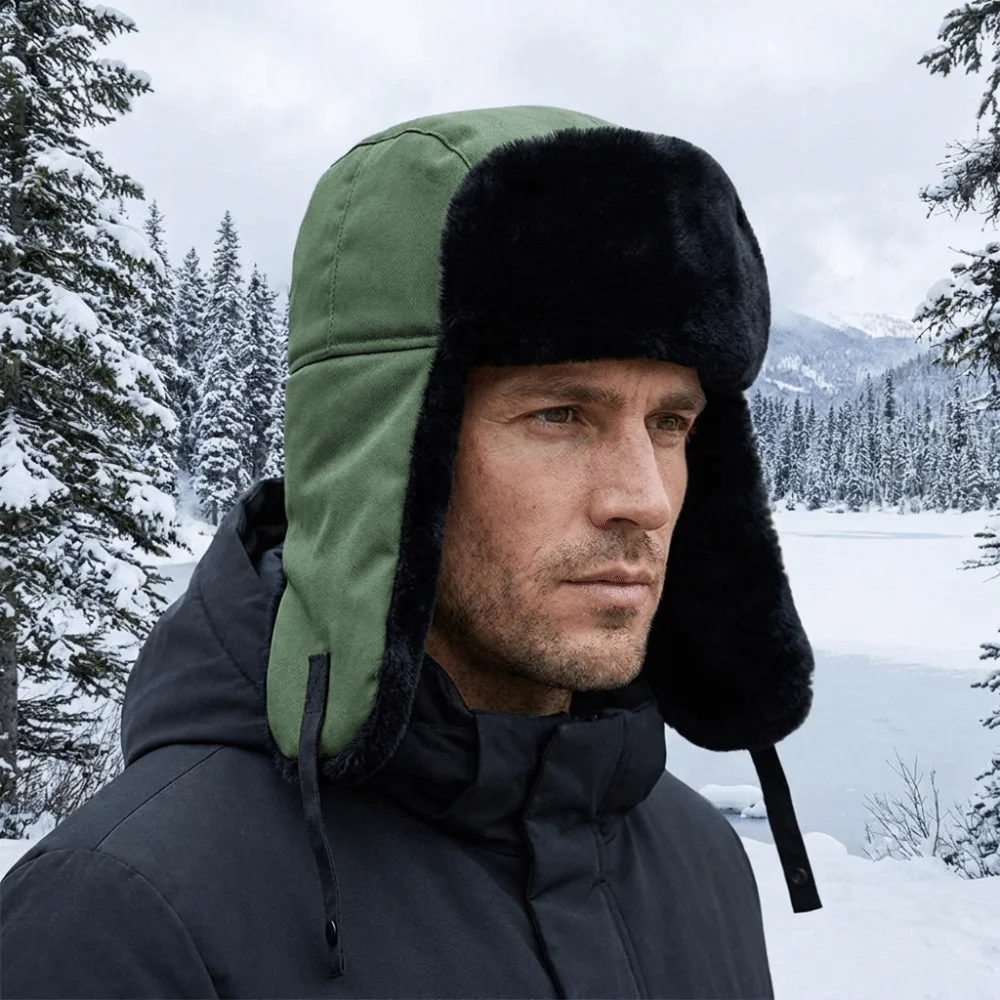 Comfortable Windproof Pilot Hat Windproof Thickened Ear Protection Cap Soft Anti-cold Winter Ear Cap Outdoor