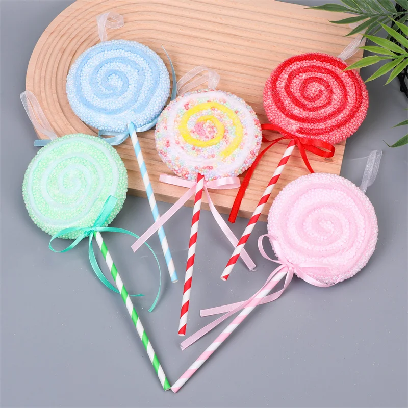 

1Pc Macaroon Lollipop Hanging Ornaments Foam Spiral Round Shape Christmas Tree Pendant Navidad New Year Home Party Decor 2025