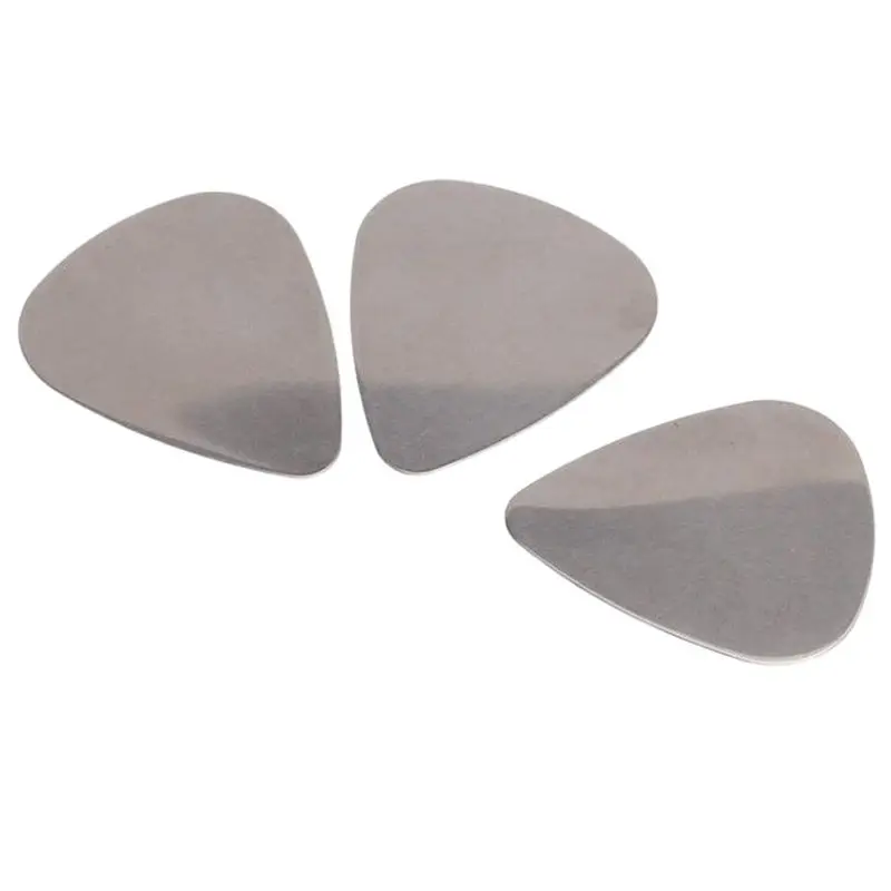 6x Stainless Steel Guitar Picks - Silver