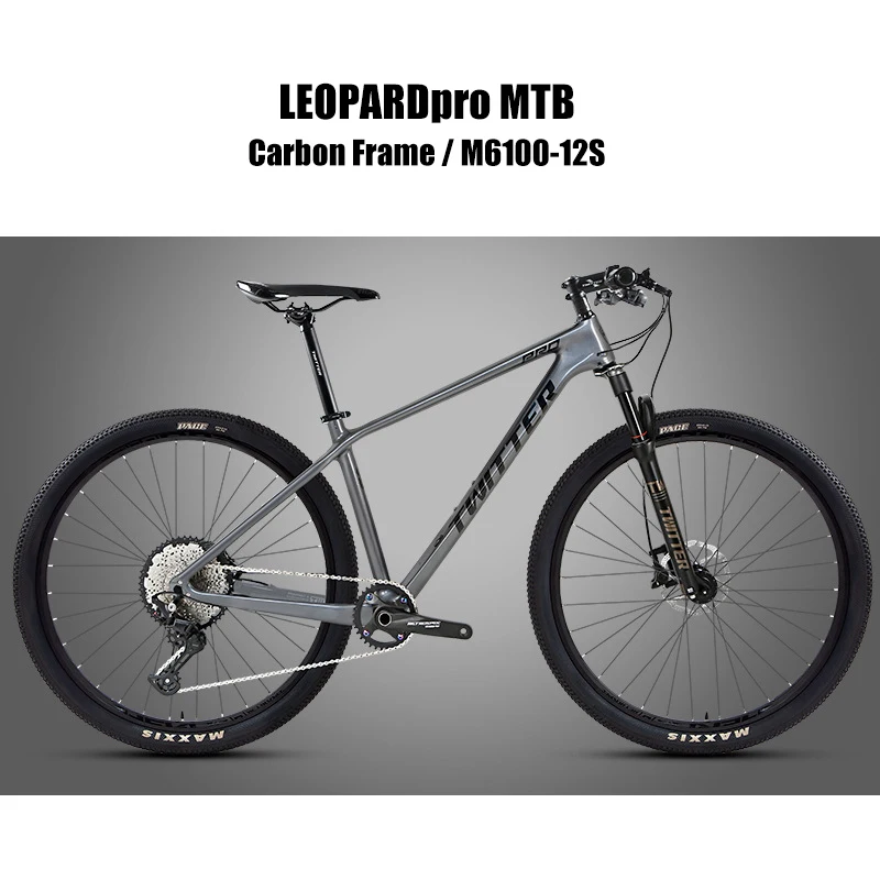 Twitter LEOPARDpro 27.5 29er Carbon Mountain Bikes DEORE M6100-12S XC MTB Bicycle With MT200 Oil Disc Brake For Men and Women