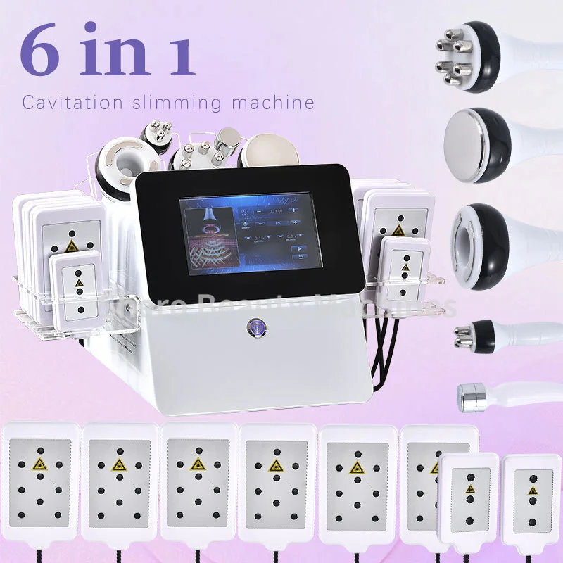 New 6 In 1 Ultrasound 40k Cavitation Weight Loss Machine Lipo Laser Vacuum Anti Cellulite Body Slimming Sculpting Machine