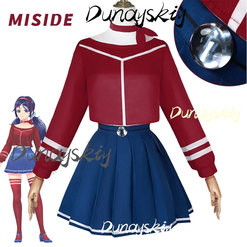 Аниме игра MiSide Crazy Mita косплей костюм парик женская повязка на голову для ролевых игр шляпа перчатки наряд Хэллоуин Cos индивидуальная одежда