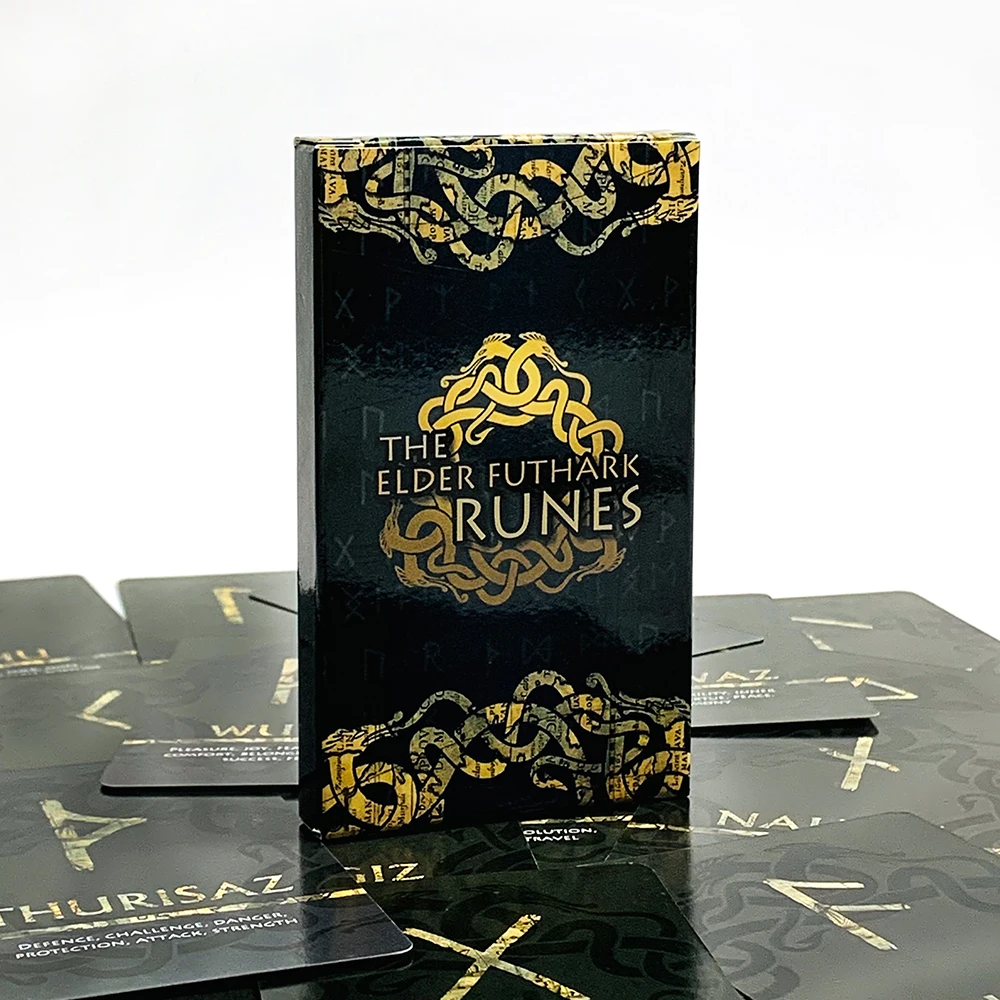Elder Futhark Rune Cards With Meanings –25 Pcs Norse Mythology Oracle Cards For Fortune Telling & Meditation Party Board Game