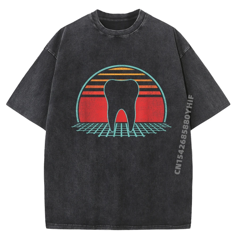 

Мужская футболка-стоматолог в стиле ретро, винтажная одежда в стиле 80-х, мужские футболки с рисунком, мужская классическая стираная рубашка