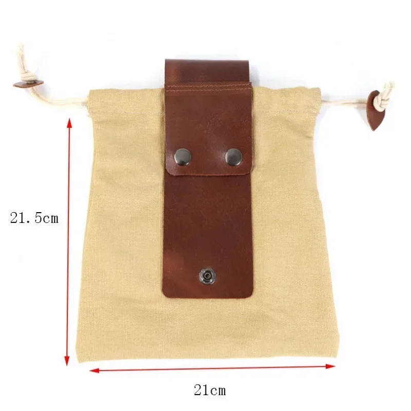 

1pc Portable Outdoor Foraging Bag Fruit Picking Pouch Collapsible Berry Puch Storage Leather Bushcraft Canvas Bag Hiking Camping