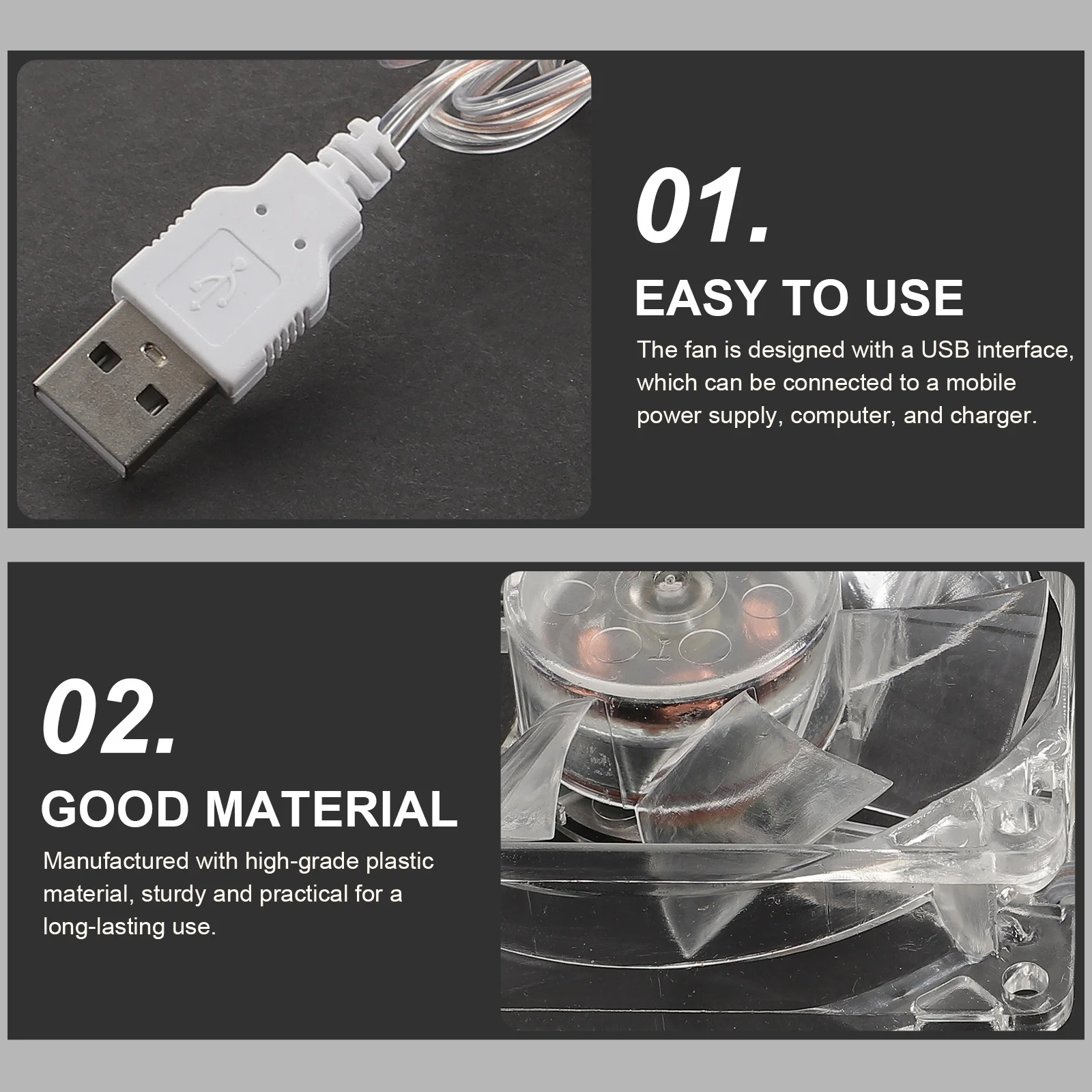 

Acrylic Cage Fan Transparent Cooling Fan For Hamster Rabbit Usb Plug In Pet Cooling Tool Portable Lightweight Summer