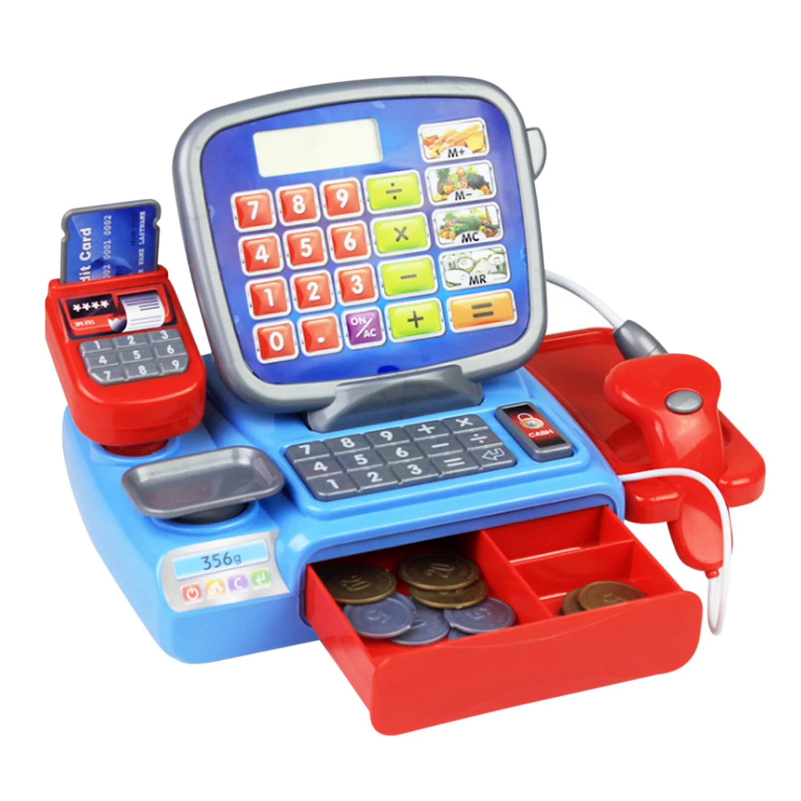 Cash Register Playset Cash Register  Cashier  Kids Cash Register Playset with Money Gift for Pre Schoolers Toddlers