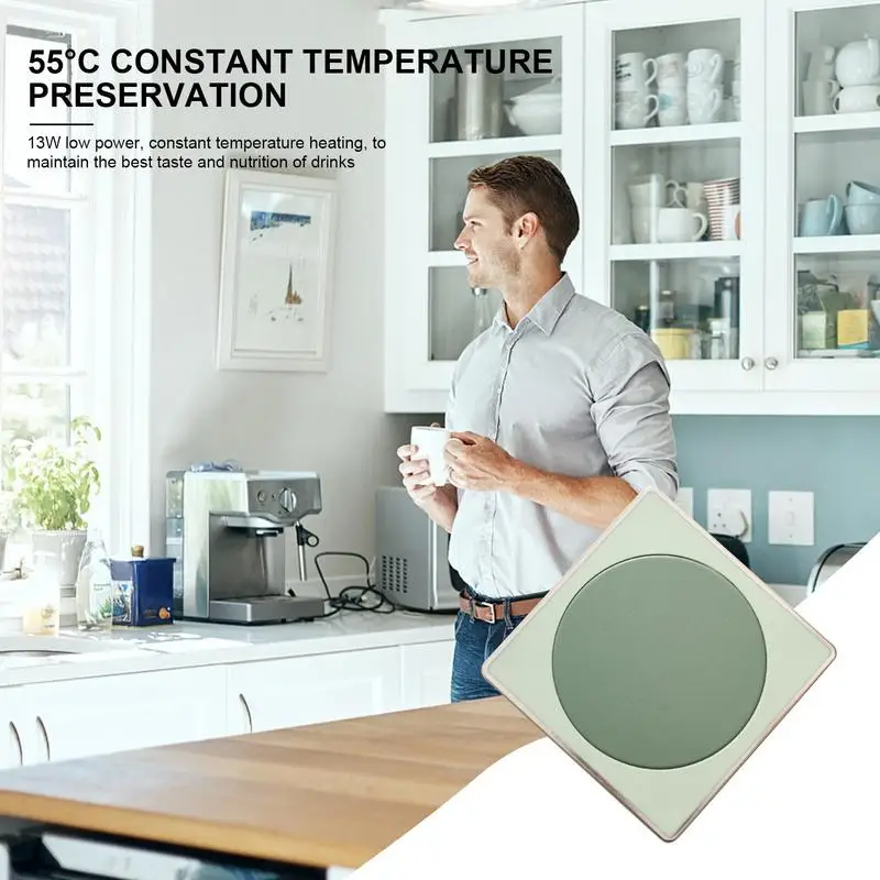 Electric Mug Insulation Pad Constant Temperature Heating Mat Gravity Sensor Non Slip Cup Warmer Coaster Winter Kitchenware Tools