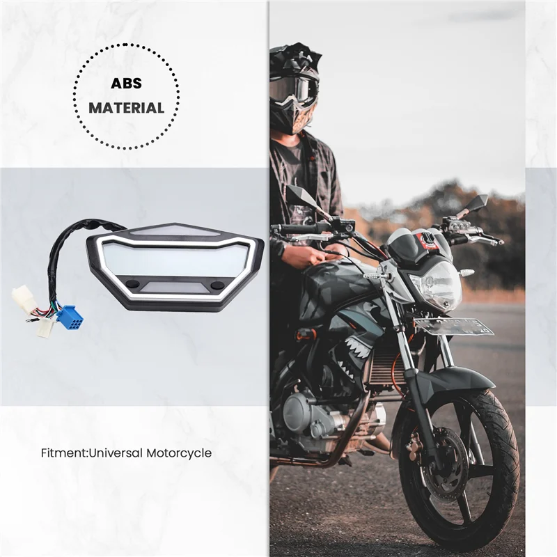 A03Z-New دراجة نارية تعديل مقياس قابل للتعديل 7-Colour HD شاشة الكريستال السائل عبر الدراجات الدراجة رمز متر عداد السرعة