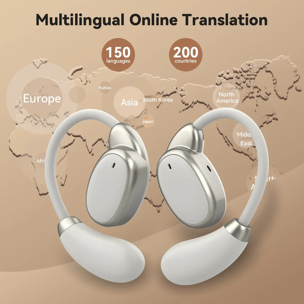 A Newest Generation OEM 150 Languages Real-time Instant Auto Voice Translate Earphone Smart Translation Headset in Low Price