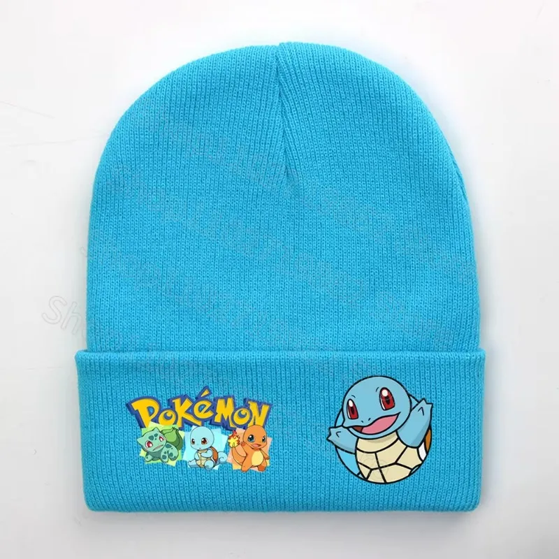 Pokemon Pikachu Child Beanies Boys Girls Knitted Hats Cartoon Anime Graphic Print Caps Heat Preservation Comfortable Party Gifts