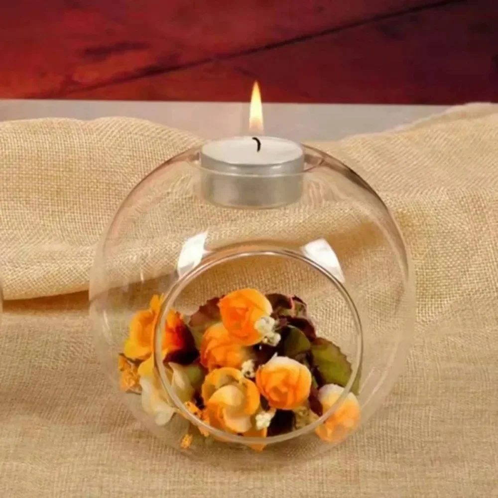 6/12Pcs Round Glass Tealight Candle Holder Glass Votive Candle Holders for Nordic Home Decor Wedding Table Centerpieces