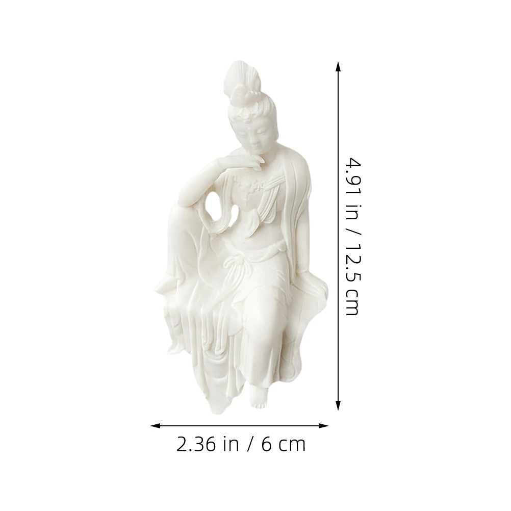 Guanyin Statue Sculpture Guanyin Buddha Statue Chinese Feng Shui Ornament Compassionate Goddess For Living Room Meditation Decor