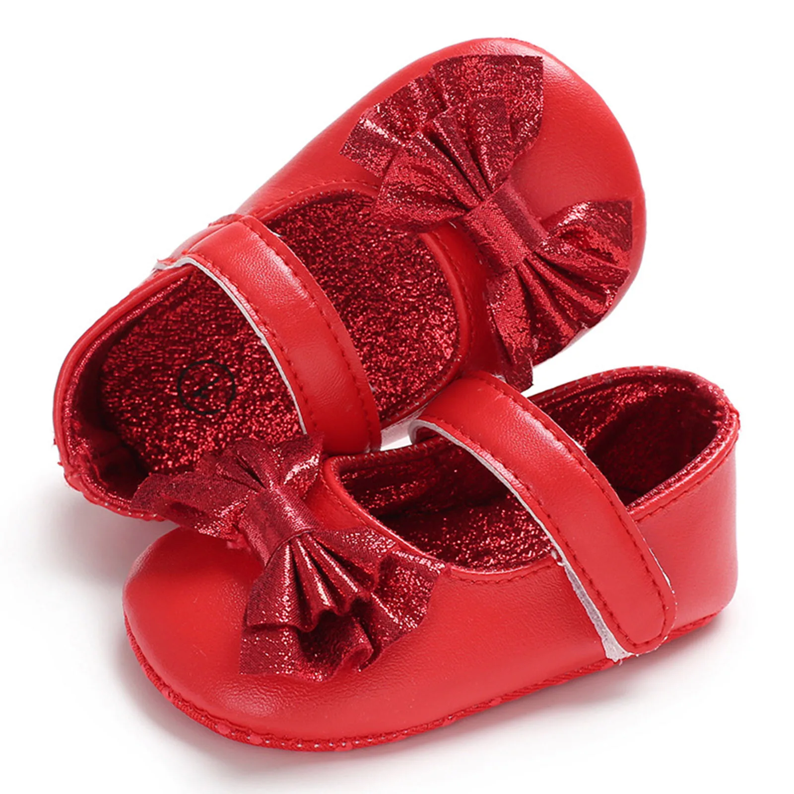 Zapatos de princesa para niñas recién nacidas de 0 a 18 meses, bonitos zapatos de cuna con suela blanda y lazo, zapatos informales para caminar para bebés