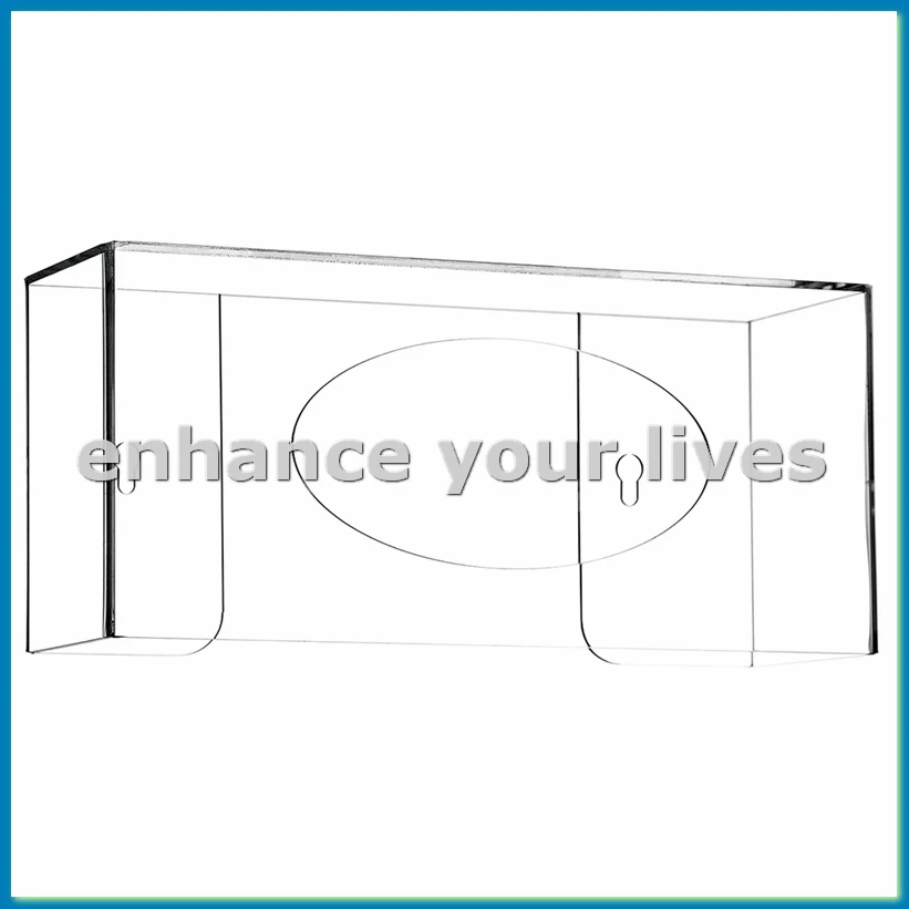 Glove Box Holder Glove Dispenser Wall Mount, Acrylic Gloves Dispenser Clear Disposable Glove Holder Glove Rack-A12I