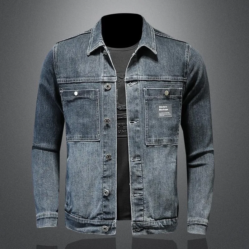 

2024 Spring and Autumn New Fashion Solid Color Vintage Denim Jacket For Men Casual Loose Comfortable High Quality Plus-Size Coat