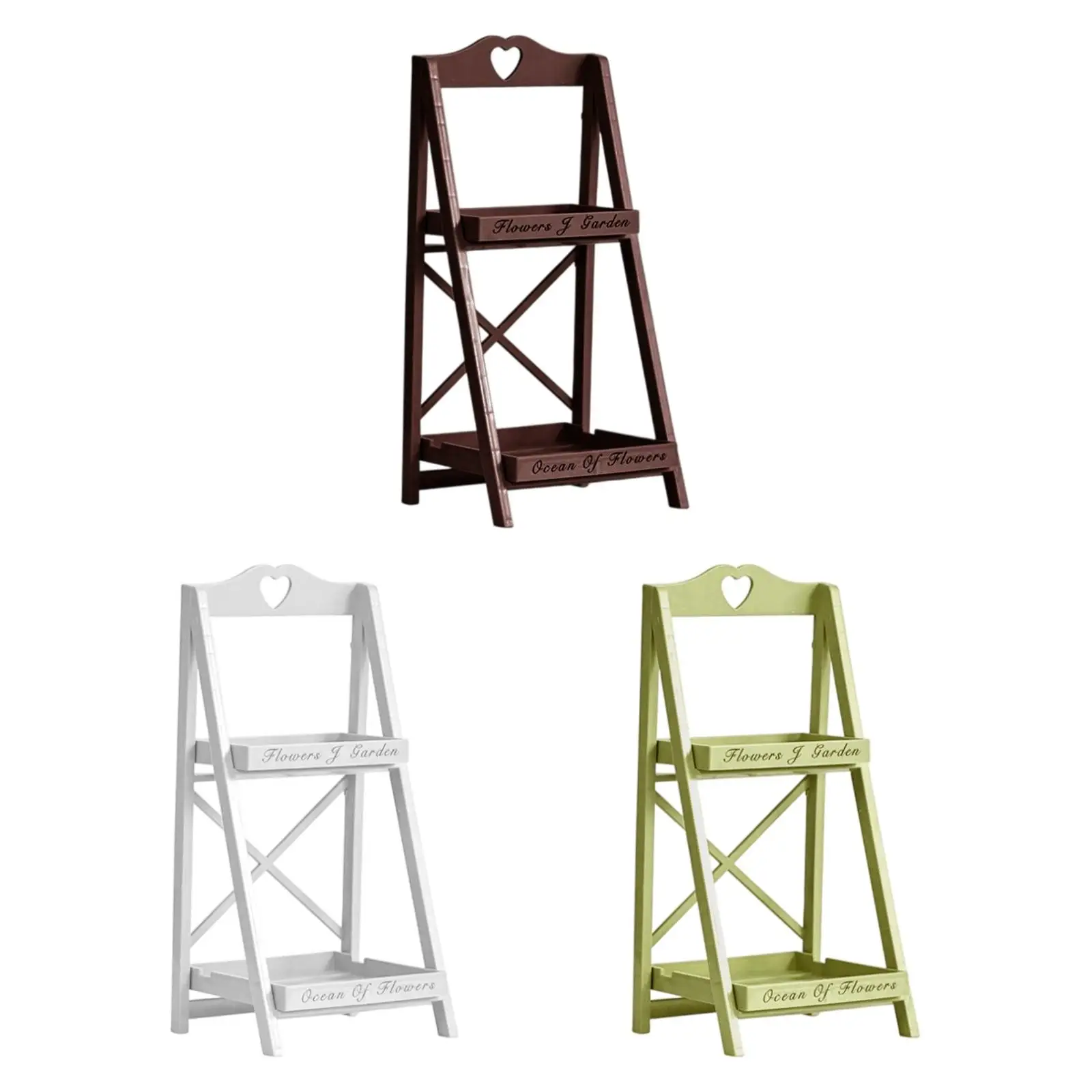 2-tier Folding Storage Shelves Camping Rack for Living Room Bedroom Garage