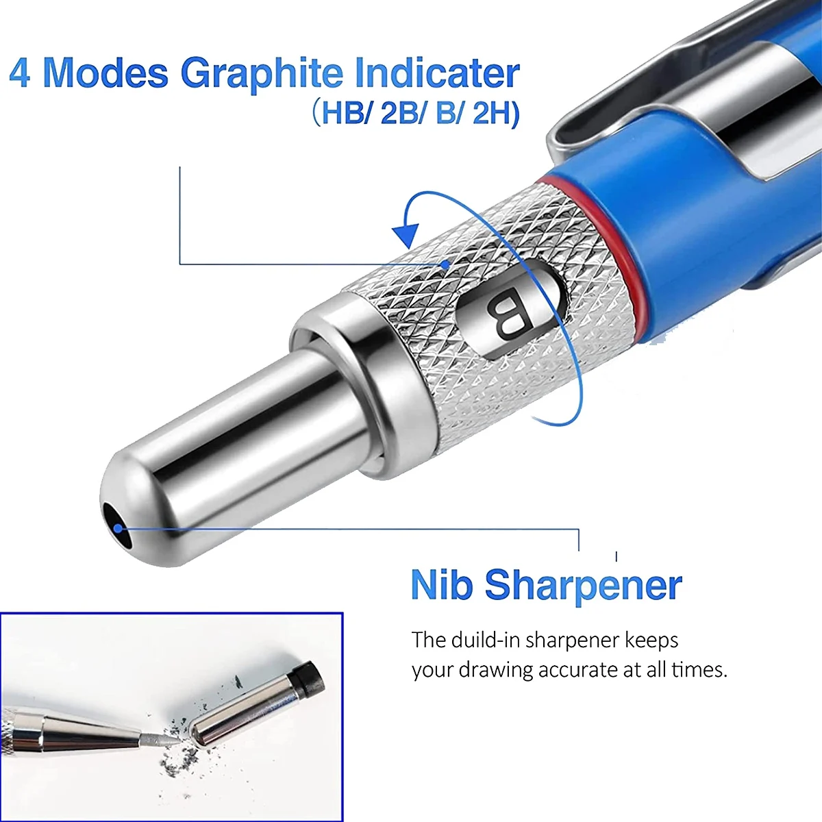 3 Silver Stripe Welder Pencils with 36 2.0Mm Round Refills Pencils with Woodworking Pencil Marker Marking Tool