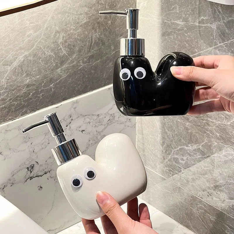 

Cute Ceramic Soap Dispenser Pressurized Lotion Bottle Bathroom Shampoo Shower Gel Dispenser Cartoon Household Hand Soap Splitter
