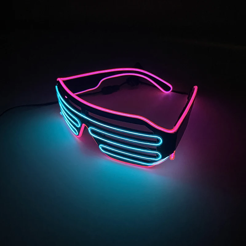 Light Up Flashing Shutter Neon Rave Glasses Led Glasses Flashing Sunglasses Glow in The Dark For EDM music show DJ Costumes