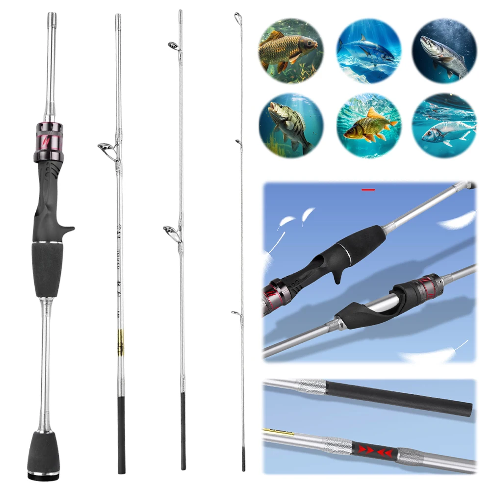 

1.4M Casting Fishing Rods Ultralight Carbon Fiber Poles 4 Section Portable Casting Rod for Travel Freshwater Fishing