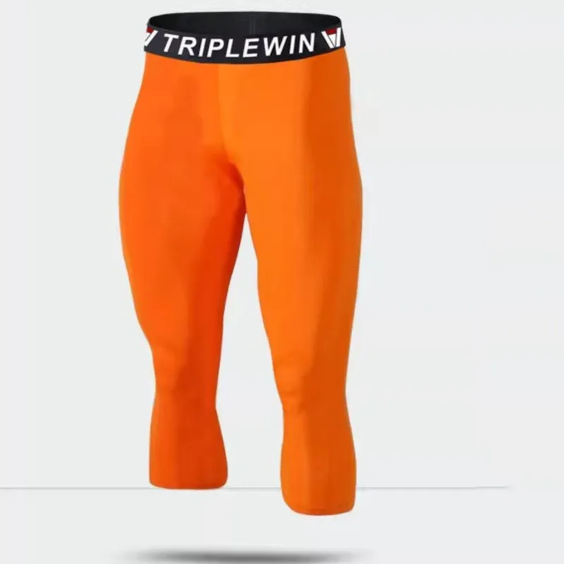 

Men Women Kid Children Capri Running Tights Pants Basketball Football Soccer Fitness Exercise Sport 3/4 Cropped Legging Shorts 8