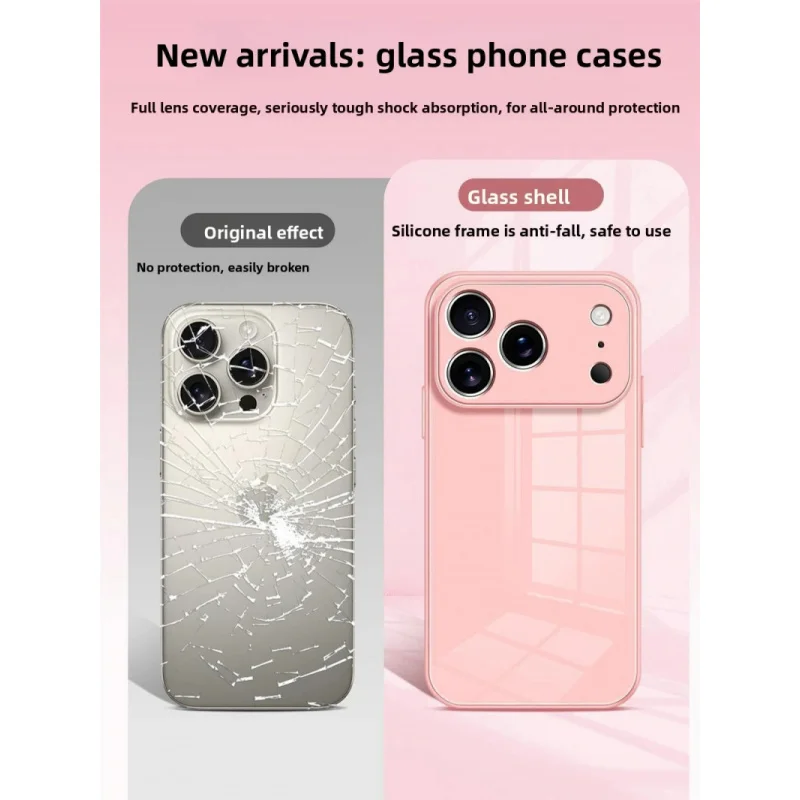 Adequado para apple17/pro/air/promaxcapa de telefone de vidro líquido de cor sólida iphone16promax capa protetora resistente a quedas