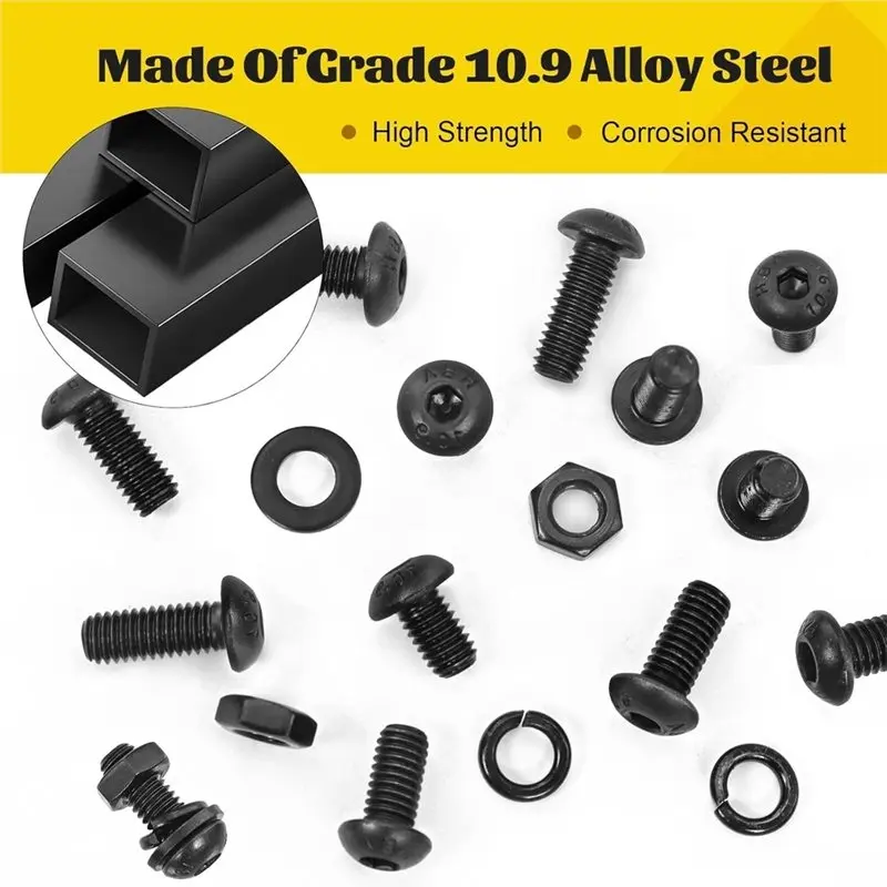 A04G-M2 M3 M5 Machine Screw Set(2200PCS), Hex Socket Button Head Assorted Screws Kit With Nuts