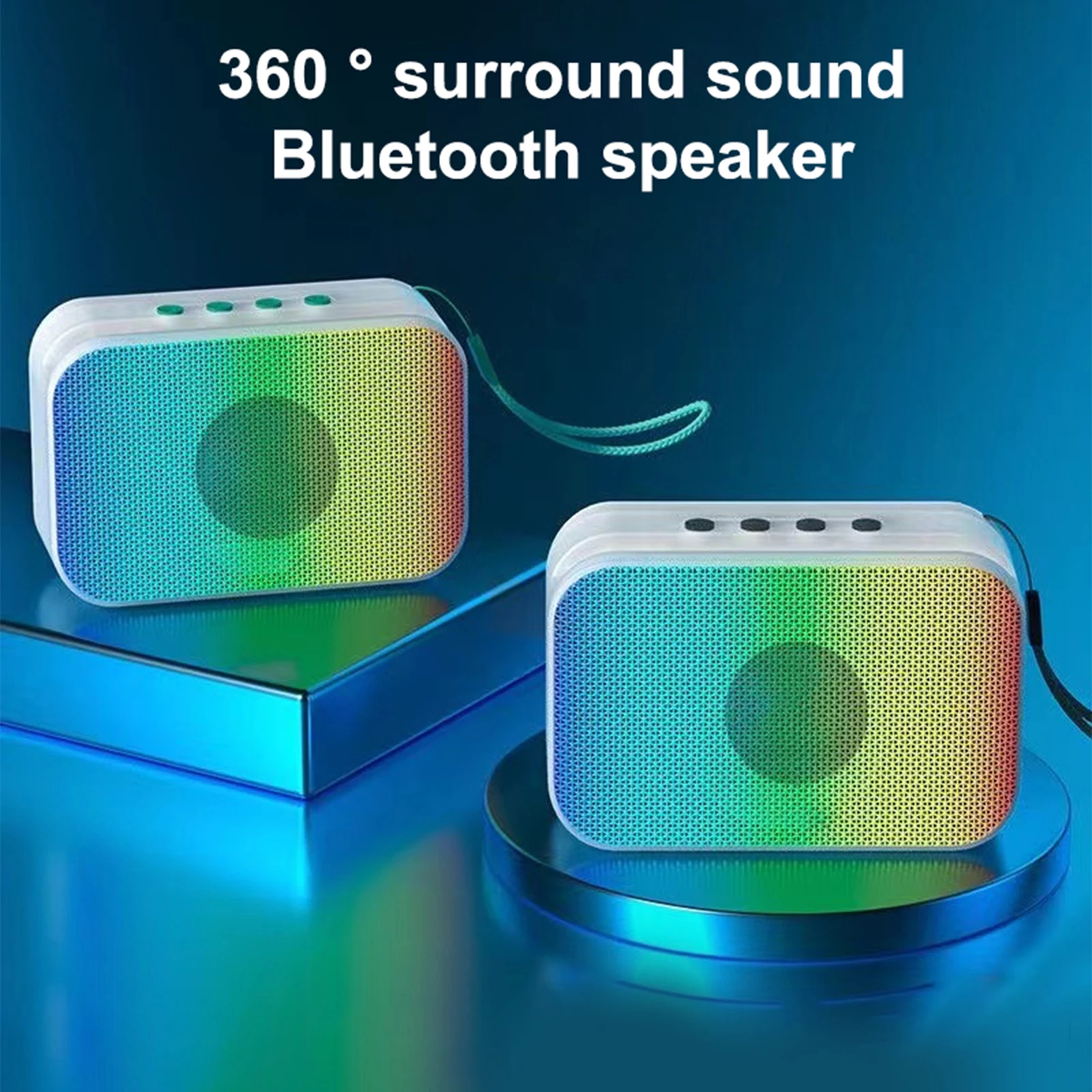 Bluetooth Subwoofer Multifunctional LED Atmosphere Outdoor Home Wireless Sports Fitness Speaker Portable Business Trip Unisex