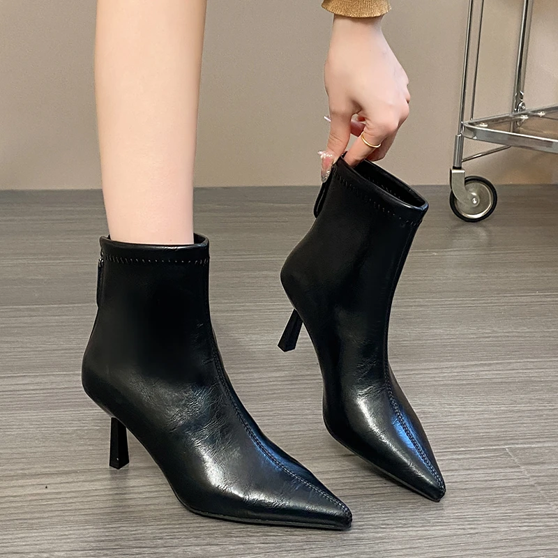 شتاء جديد أشار تو تقسم الجلود الخلفية زيبر المضادة للانزلاق مقاومة للاهتراء الجوارب خنجر أحذية قطنية