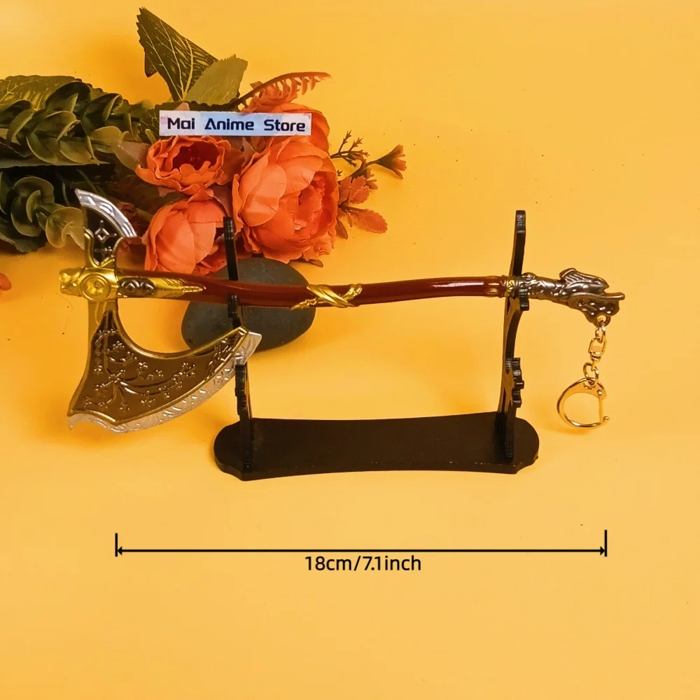 7.1inch God of War 4 Katana Axe Metal Anime Kratos Athena Ghost Leviathan Sword Real Size Katana Chaos Sabre Unsharp Toy Gift