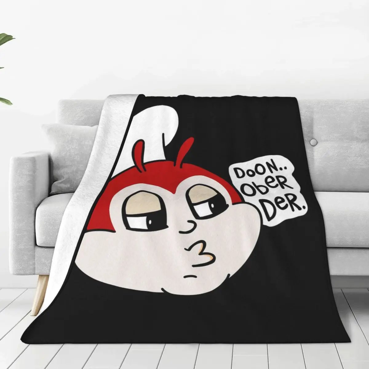 Jollibee Burger Restaurant Mascot Blanket Soft Warm Flannel Throw Blanket Plush for Bed Living room Picnic Travel Home Couch