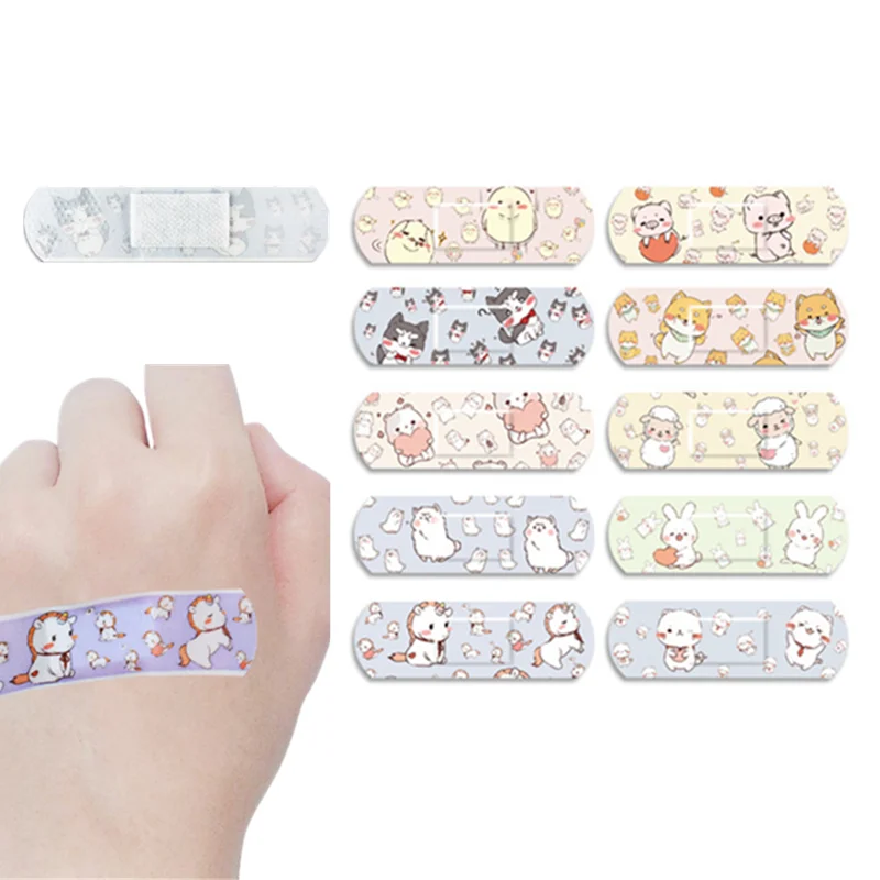 120pcs/pack Cartoon Band Aid Round Syringe Injection Hole Skin Patch for Children Kids Breathable Waterproof Plaster Bandages