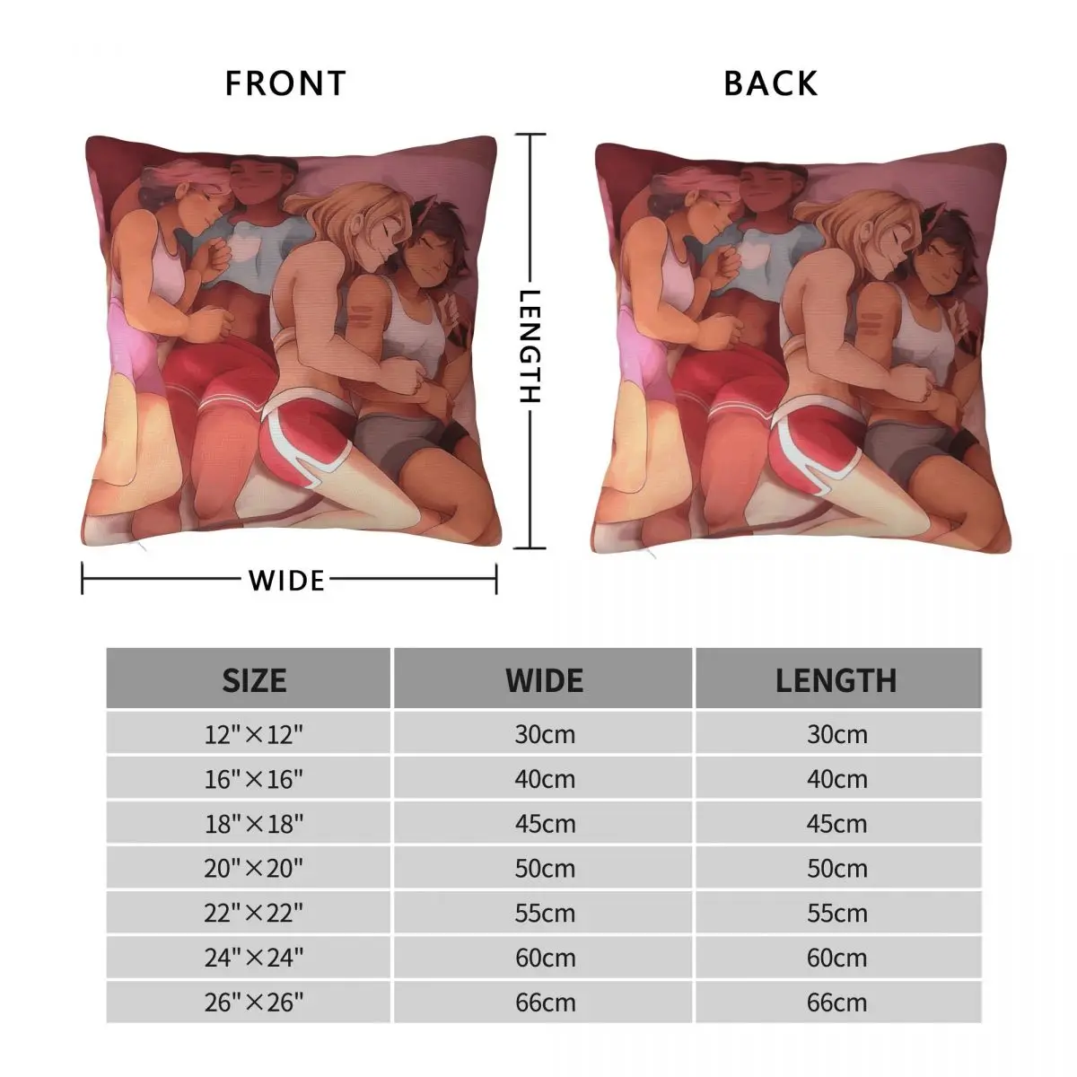 She-Ra Squad Cuddle Pile Square Pillowcase Polyester Linen Velvet Creative Zip Decor Home Cushion Cover