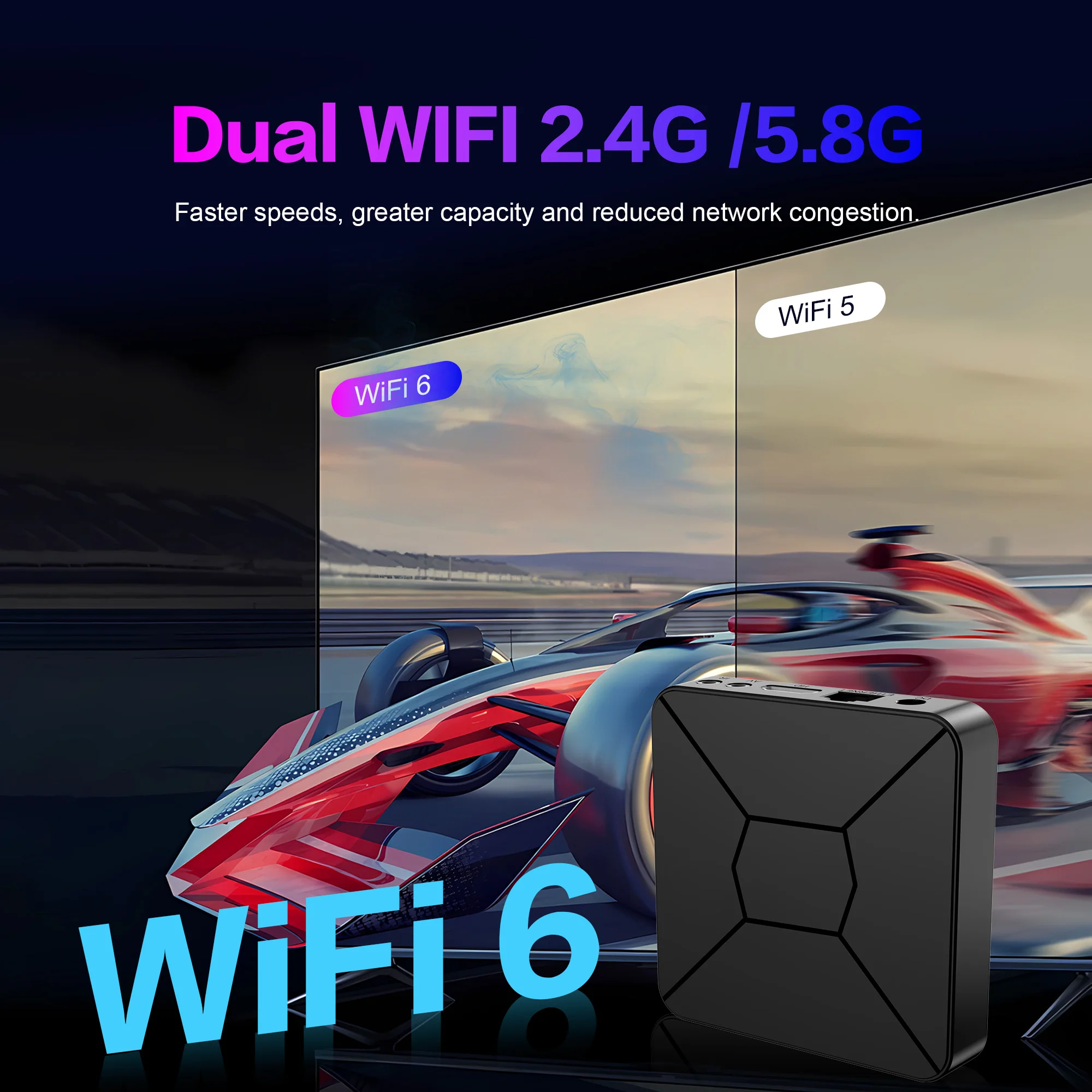 صندوق تلفاز ذكي مورتال أندرويد 14 Q5Plus Allwinner H313 صوت واي فاي 6 HDMI 4K HDR10 2G 16G ROM فيديو يوتيوب مشغل وسائط صندوق تلفاز