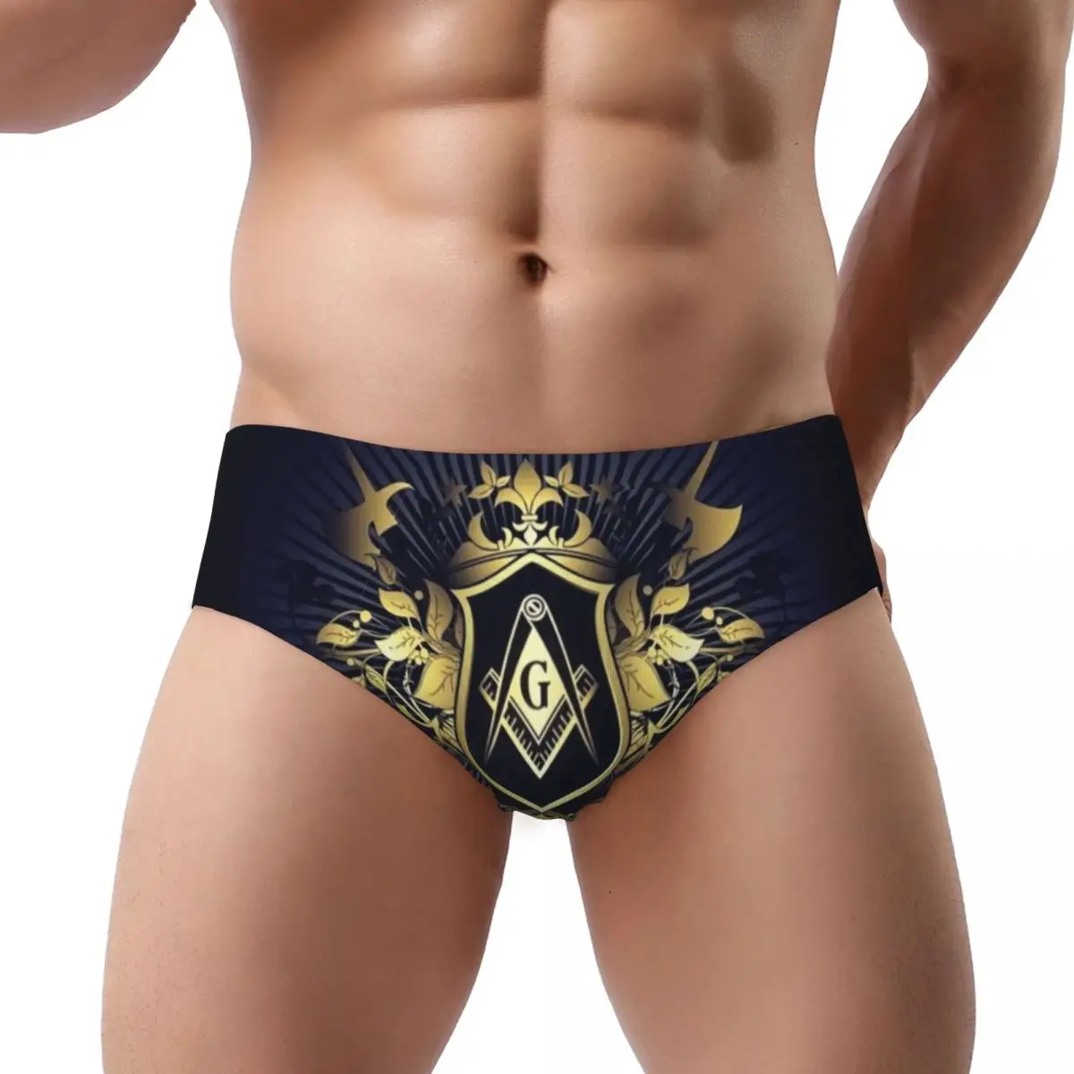 

Custom Freemason Square And Compass Briefs Underwear Mens Comfortable Stretch Masonic Symbol Panties